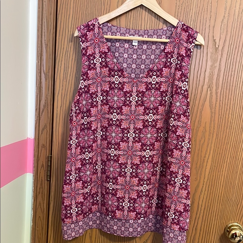 J. Jill Pink Red Sleeveless Tank Top